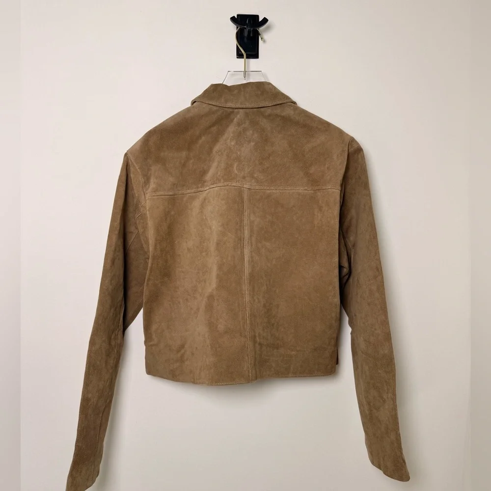 Blanknyc Crop Suede Jacket in Dark khaki - Picture 8 of 8